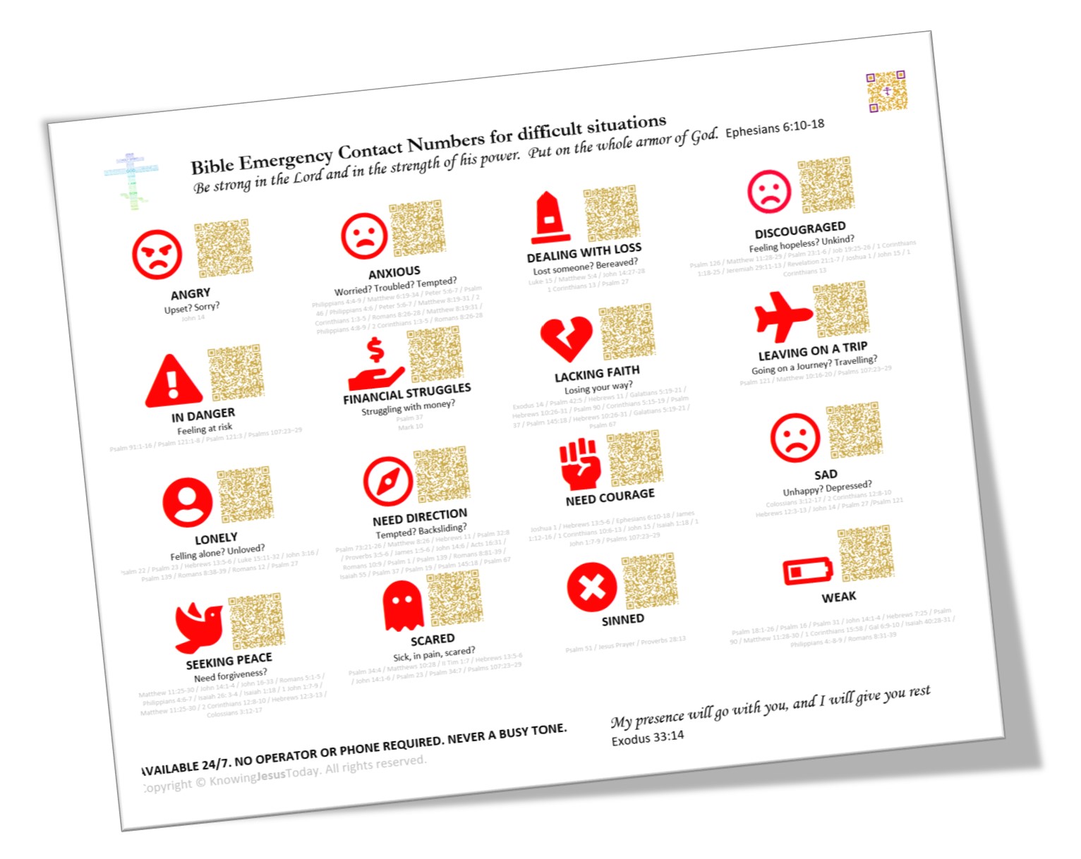 Bible emergency contact numbers infographic
